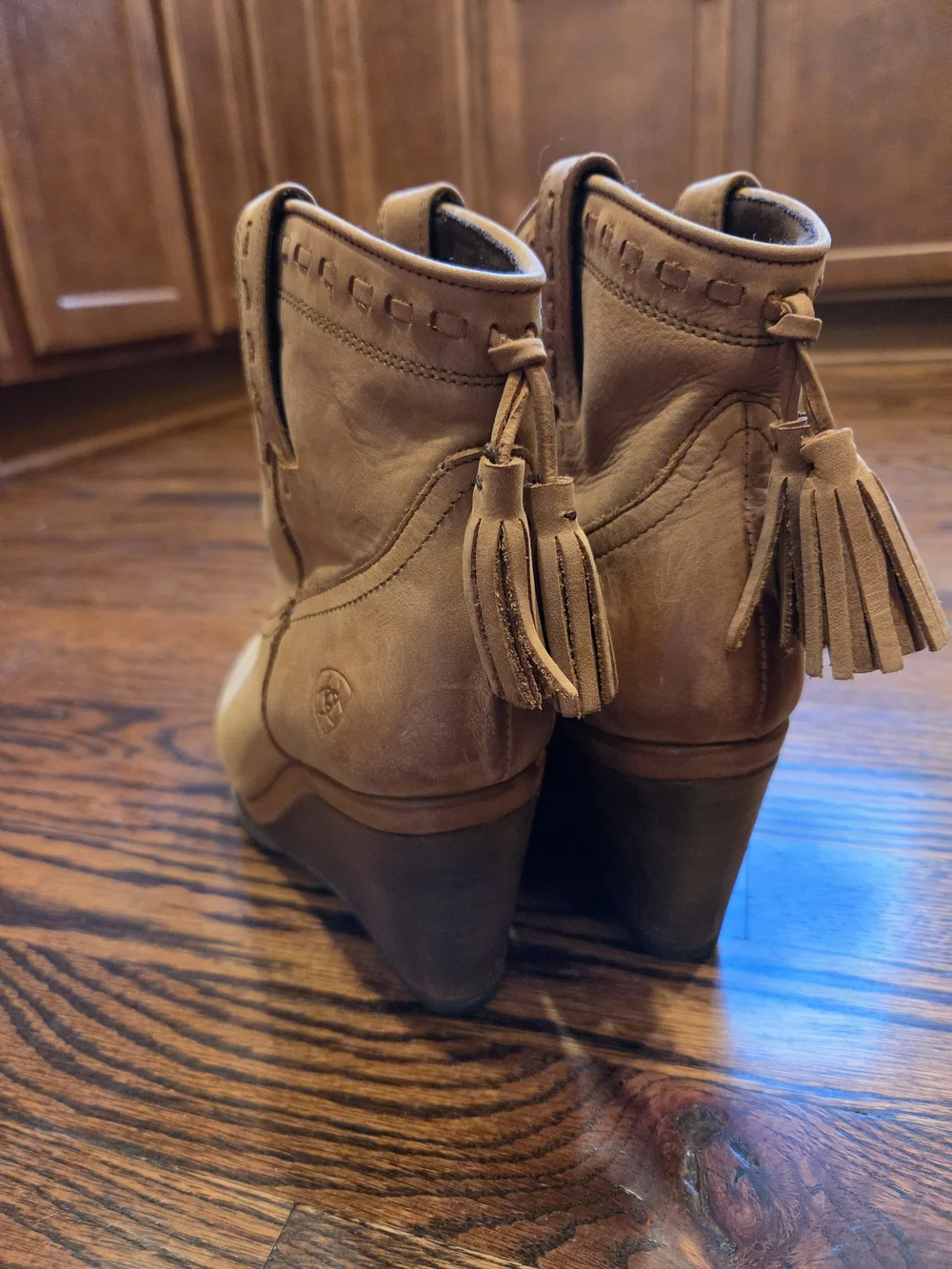 Ariat Pull-On Leather Wedge Western Ankle Boots